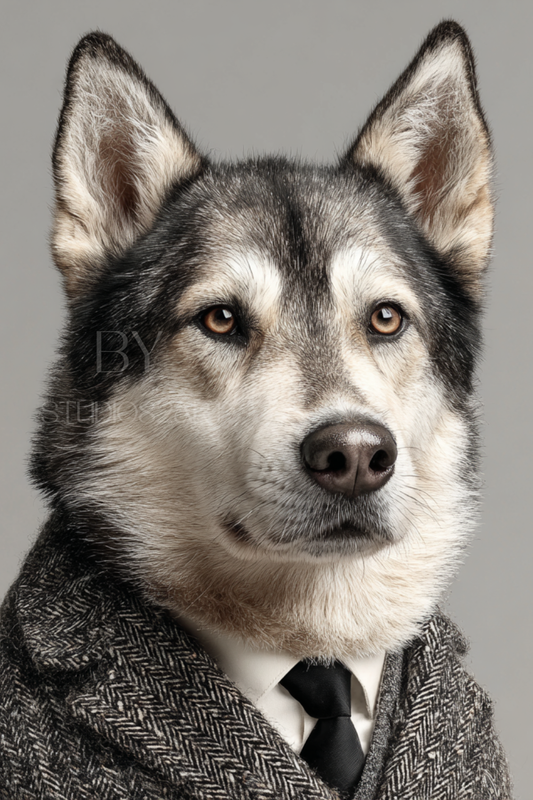 Dier in pak - jouw eigen ontwerp - Digitaal portret op maat