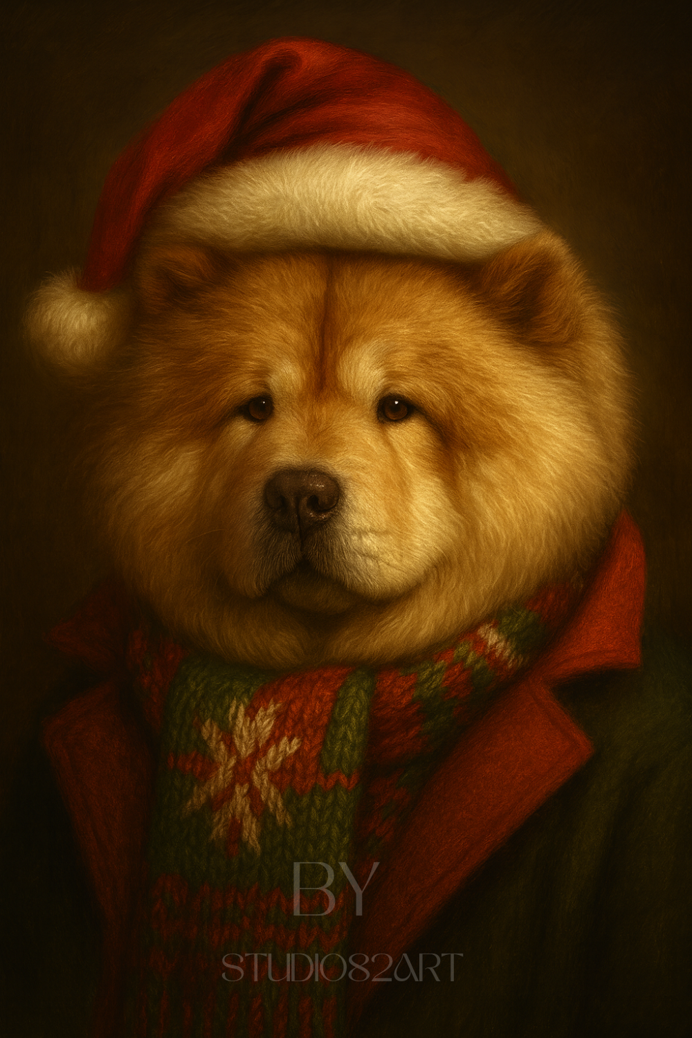 Dier in pak - Kerst editie - Digitaal portret op maat