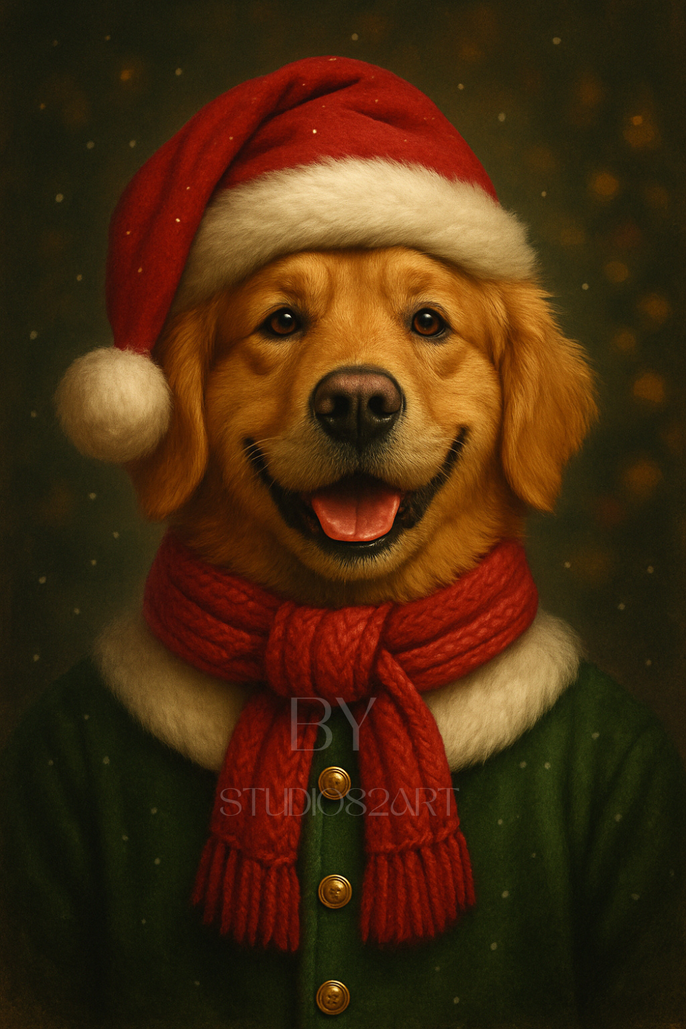 Dier in pak - Kerst editie - Digitaal portret op maat